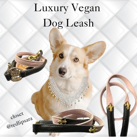 Duke & Duchess Other - Elegance in Pink - Vegan Leather Quilted Dog Leash 4'